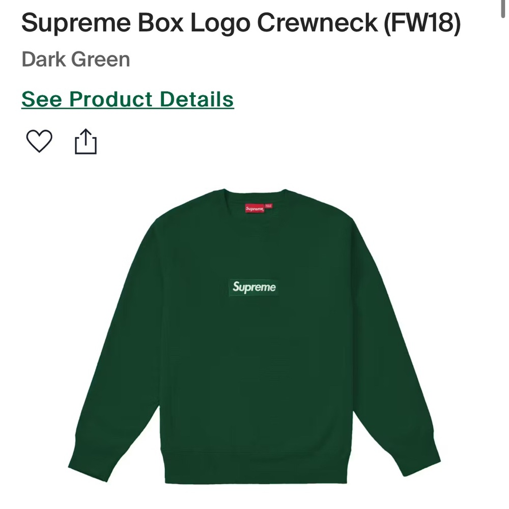 Supreme Box Logo Crewneck (FW22)
Dark Pine